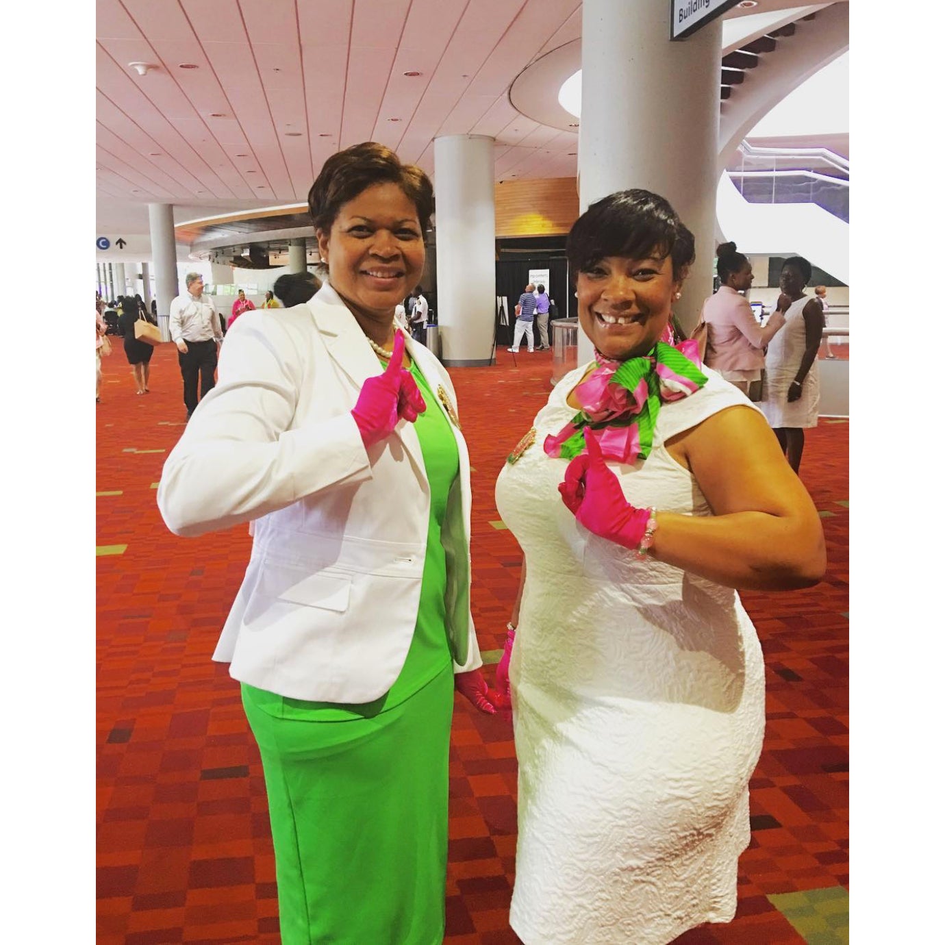 The Ladies of Alpha Kappa Alpha Sorority, Inc. Paint Atlanta Pink and Green